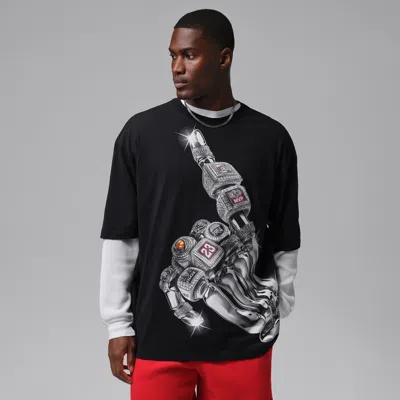 Jordan Mens Aj8 1996 Oversized Short Sleeve T-shirt In Black