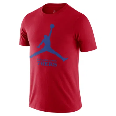 Jordan Men's Philadelphia 76ers Essential  Nba T-shirt In Red