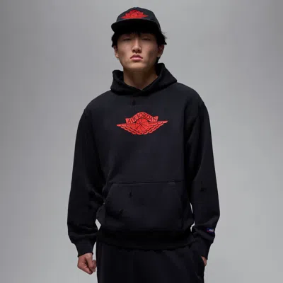 Jordan Men's  Rare Air Fleece Pullover Hoodie In Black/red