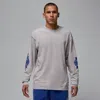 Jordan Rare Air Distressed Long Sleeve Graphic T-shirt In Grey