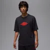 Jordan Rare Air Short Sleeve Crewneck T-shirt In Black/chile Red