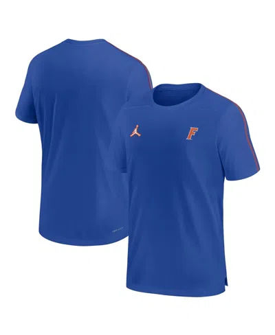 Jordan Men's Royal Florida Gators 2024 Sideline Coach Performance T-shirt In Royal,orange