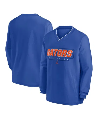 Jordan Men's Royal Florida Gators 2024 Sideline Pullover Windshirt In Blue