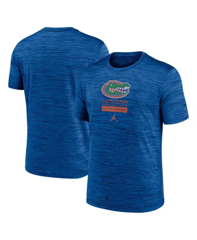 Jordan Men's Royal Florida Gators Campus Center Block Velocity Performance T-shirt In Blue