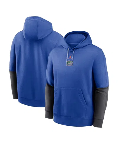 Jordan Men's Royal/anthracite Florida Gators 2024 Sideline Club Pullover Hoodie In Royal,anthracite
