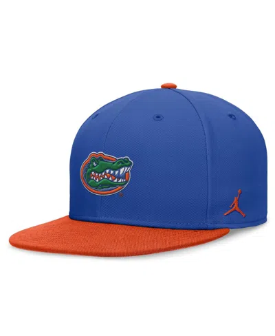 Jordan Men's Royal/orange Florida Gators Team Logo Performance Fitted Hat In Royal,orange