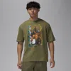 Jordan Retro Cotton Graphic T-shirt In Green