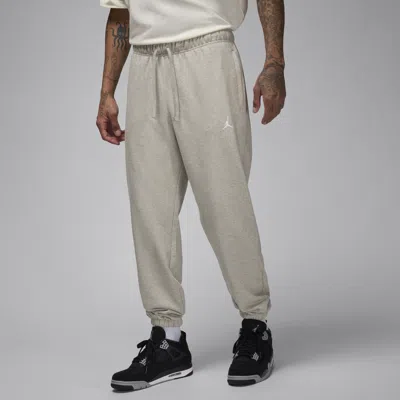 Jordan Men's  Sport Crossover Dri-fit Fleece Pants In Grey Heather/white