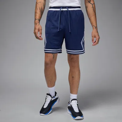 Jordan Men's  Sport Dri-fit Mesh Diamond Shorts In Midnight Navy/white