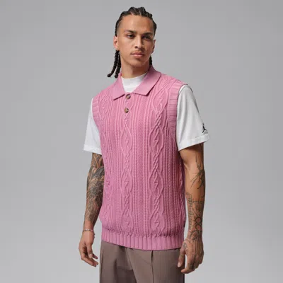Jordan Men's  Sport Golf Sweater Vest In Pink