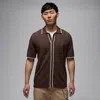 Jordan Men's  Sport Short-sleeve Golf Sweater Top In Brown