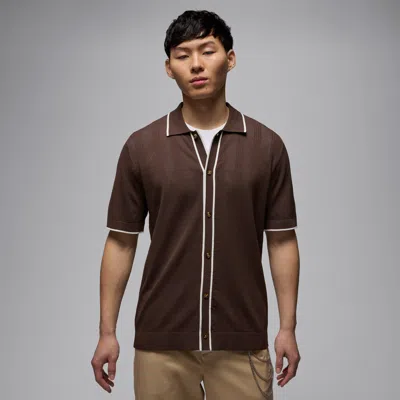 Jordan Men's  Sport Short-sleeve Golf Sweater Top In Brown