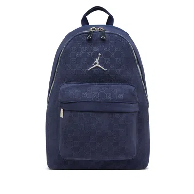 Jordan Men's  Suede Monogram Backpack (23.5l) In Blue