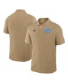 Jordan Men's Tan North Carolina Tar Heels Primetime Victory Primary Logo Performance Polo Shirt In Brown