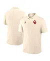 Jordan Men's Tan Oklahoma Sooners Primary Logo Victory Performance Polo Shirt In Neutral
