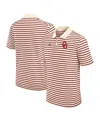 Jordan Men's Tan/crimson Oklahoma Sooners Striped Primary Logo Performance Polo Shirt In Multi