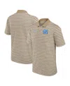 Jordan Men's Tan/white North Carolina Tar Heels Primetime Victory Striped Polo Shirt In White