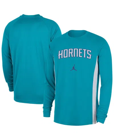 Jordan Men's Teal Charlotte Hornets 2025/26 Authentic Pre-game Legend Dri-fit Long Sleeve Shooting Shirt In Blue