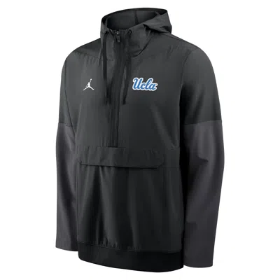 Jordan Men's Ucla Anorak  Brand College 1/2-zip Hooded Jacket In Black
