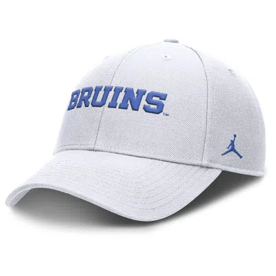 Jordan Men's Ucla On-field Rise Gameday  Brand Dri-fit College Trucker Adjustable Hat In White