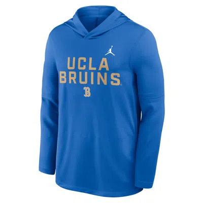 Jordan Men's Ucla Sideline  Brand Dri-fit College Long-sleeve Hooded Top In Blue