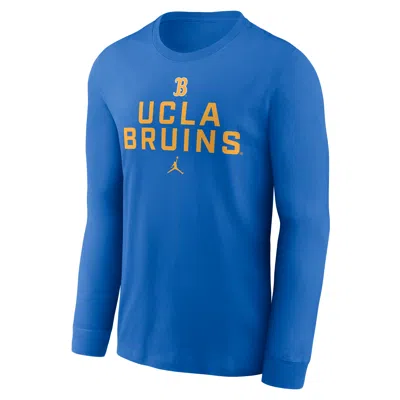 Jordan Men's Ucla Sideline  Brand Dri-fit College Long-sleeve T-shirt In Blue