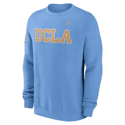 Jordan Men's Ucla Sideline Club  Brand College Pullover Crew In Blue
