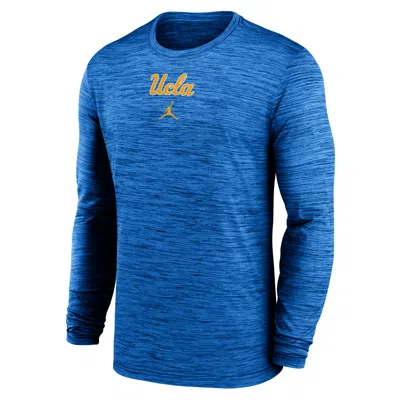 Jordan Men's Ucla Sideline Velocity  Brand Dri-fit College Long-sleeve T-shirt In Blue