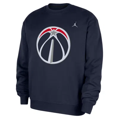 Jordan Men's Washington Wizards Statement Essentials  Nba Fleece Crew-neck Sweatshirt In Blue