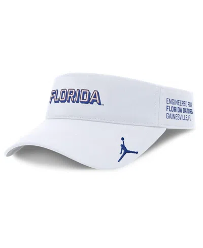 Jordan Men's White Florida Gators 2025 On-field Gameday Performance Ace Adjustable Visor Hat