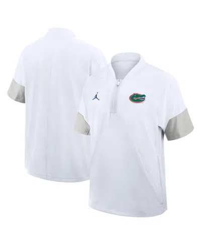 Jordan Men's White Florida Gators 2025 Sideline Coaches Lightweight Short Sleeve Jacket