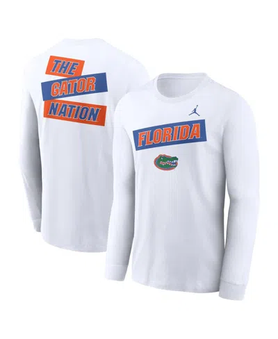 Jordan Men's White Florida Gators Two-hit Classic Location Long Sleeve T-shirt