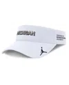 Jordan Men's White Michigan Wolverines 2025 On-field Gameday Performance Ace Adjustable Visor Hat In White
