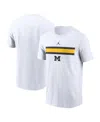 Jordan Men's White Michigan Wolverines Campus Pattern T-shirt In White