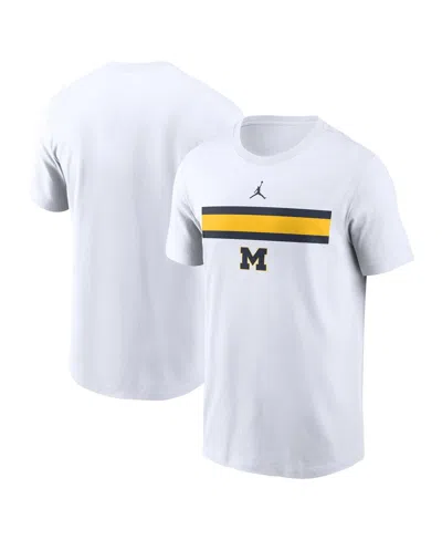 Jordan Men's White Michigan Wolverines Campus Pattern T-shirt