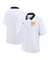 Jordan Men's White Michigan Wolverines Jersey Polo Shirt In White
