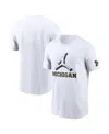 Jordan Men's White Michigan Wolverines Primetime 2-hit Swoosh T-shirt In White