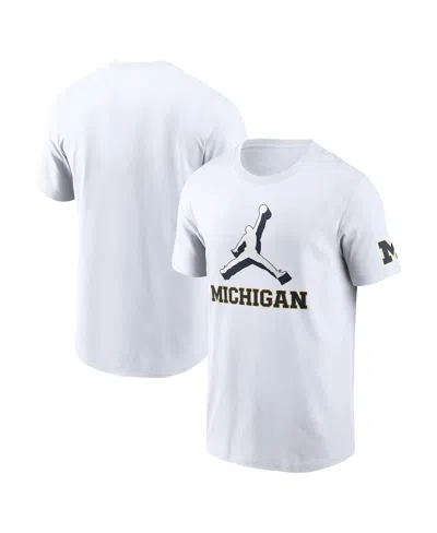 Jordan Men's White Michigan Wolverines Primetime 2-hit Swoosh T-shirt