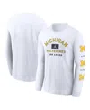 Jordan Men's White Michigan Wolverines Primetime Classic Location Long Sleeve T-shirt In Gray
