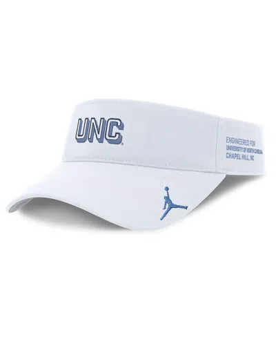 Jordan Men's White North Carolina Tar Heels 2025 On-field Gameday Performance Ace Adjustable Visor Hat