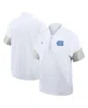 Jordan Men's White North Carolina Tar Heels 2025 Sideline Short Sleeve Quarter-zip Coach Jacket In White
