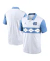 Jordan Men's North Carolina Tar Heels Primetime Campus Vapor  Dri-fit College Polo In White,light Blue