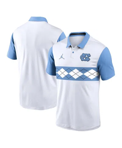 JORDAN MEN'S WHITE NORTH CAROLINA TAR HEELS PRIMETIME CAMPUS VAPOR PERFORMANCE POLO