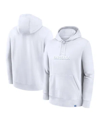 Jordan Men's White North Carolina Tar Heels Statement Wordmark Lockup Pullover Hoodie