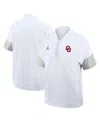 Jordan Oklahoma Sideline Coach Nike Men's  Brand 1/2-zip Short-sleeve Hooded Jacket In White