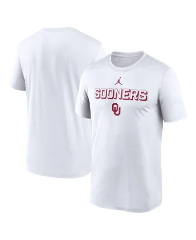 Jordan Men's White Oklahoma Sooners 2025 Sideline Legend Performance T-shirt In Gray