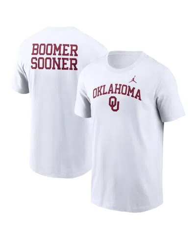 Jordan Nike Men's College T-shirt Oklahoma Sooners Blitz In White