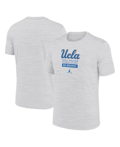 Jordan Men's White Ucla Bruins Campus Center Block Velocity Performance T-shirt