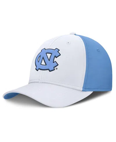 Jordan Men's White/carolina Blue North Carolina Tar Heels 2025 Sideline Rise Local Performance Flex Hat In Multi