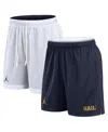 Jordan Men's White/navy Michigan Wolverines Primetime Reversible Shorts In White,navy